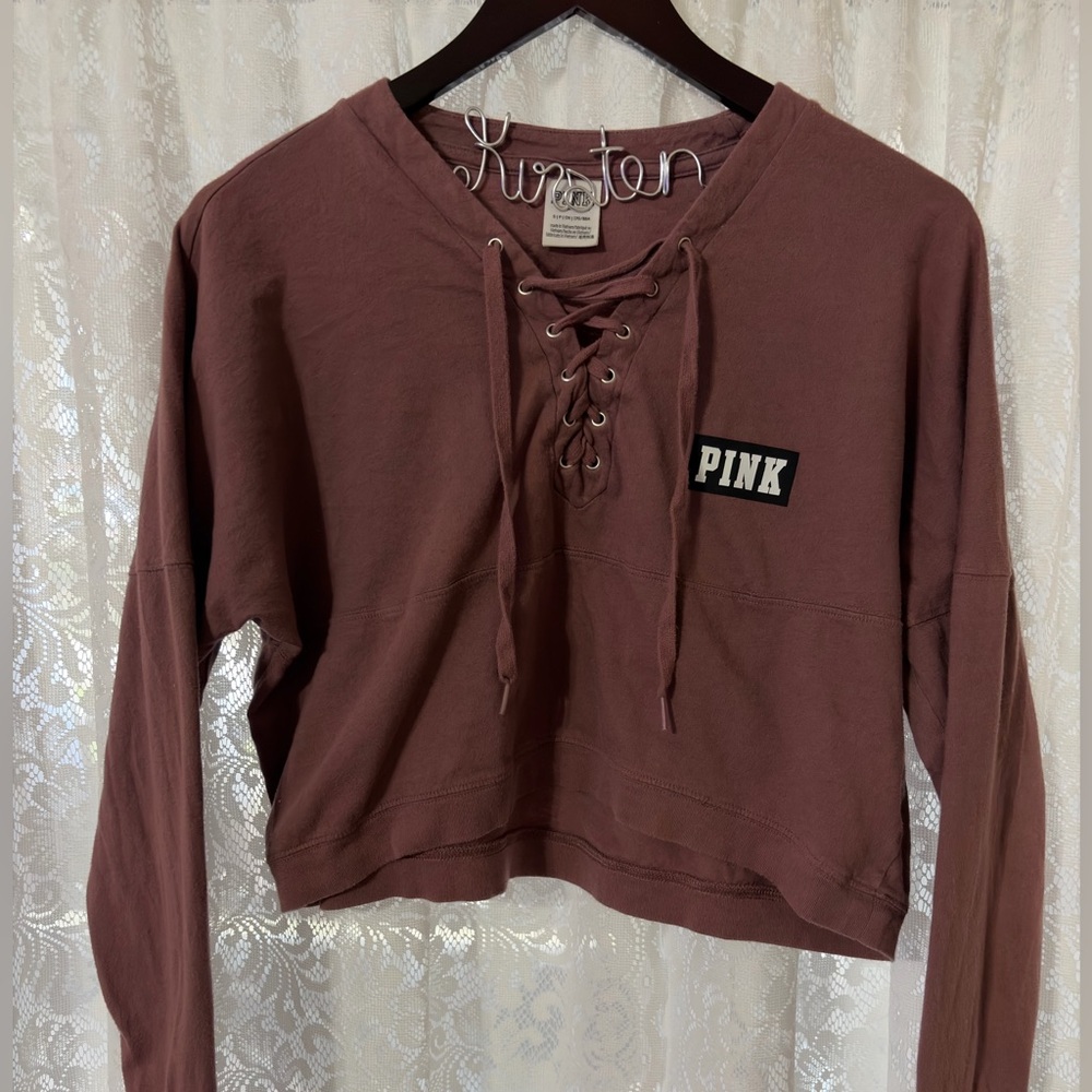 PINK Victoria's Secret Lace-Up Long Sleeve